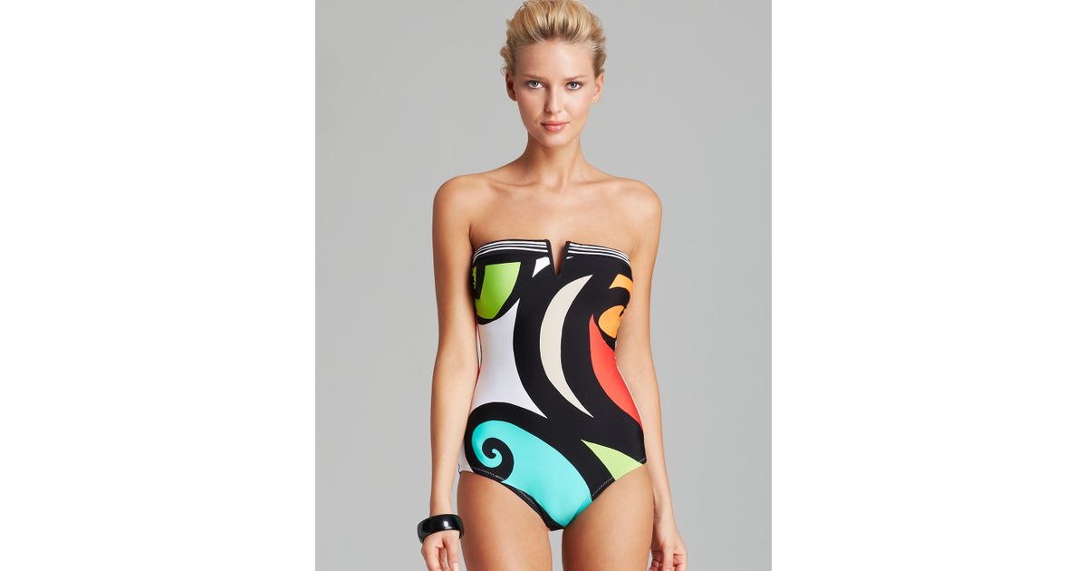 Lyst Trina Turk Pop Wave Bandeau One Piece Swimsuit