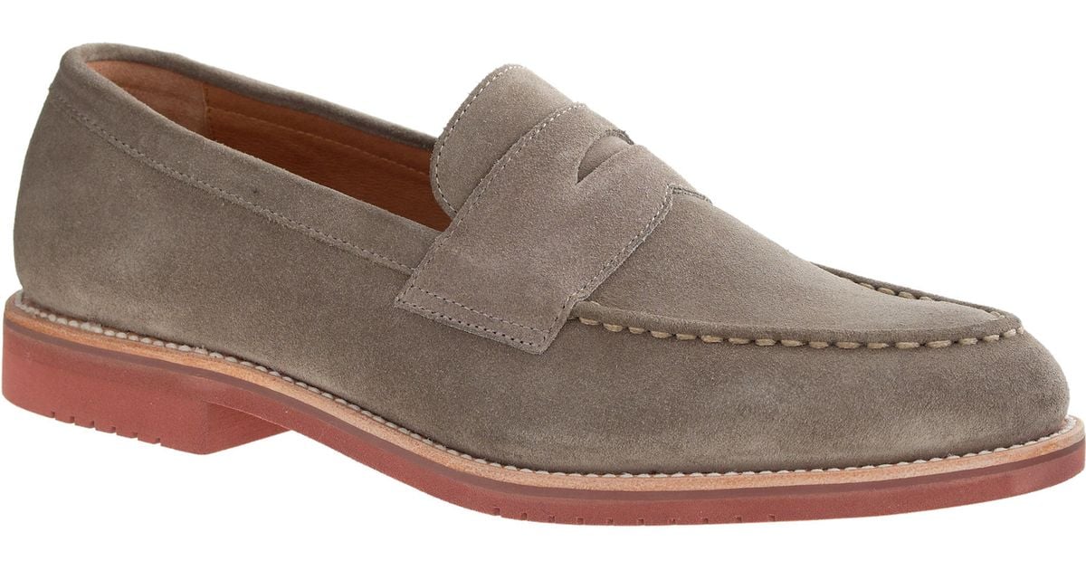 J Crew Kenton Suede Penny Loafers In Gray For Men Boulder Lyst