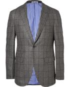 Michael Bastian Grey Slim-Fit Windowpane-Check Wool Suit Jacket - Lyst