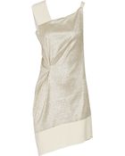 Roland Mouret Anser Asymmetric Metallic Silk-Blend Dress - Lyst
