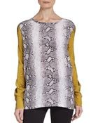 Equipment Liam Contrast Sleeve Silk Top - Lyst
