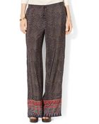 Lauren by Ralph Lauren Petite Geoprint Wideleg Pants - Lyst
