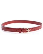 Gucci Red Patent Leather Ssima Pattern Skinny Belt - Lyst