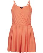 Topshop Jersey Wrap Playsuit - Lyst