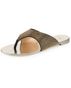 Giuseppe Zanotti Micro-studded Flat Suede Thong Sandal - Lyst