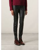 Belstaff Quilted Knee Details Skinny Fit Trousers - Lyst