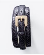 Ann Taylor Exotic Embossed Leather Skinny Belt - Lyst