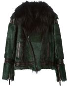 Roberto Cavalli Fur Biker Jacket - Lyst