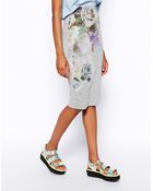Asos Pencil Skirt in Photographic Floral - Lyst