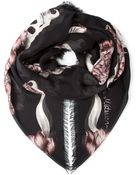 Alexander McQueen Floral Skull Print Scarf - Lyst
