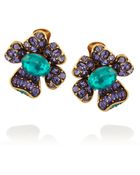 Oscar de la Renta Goldtone Crystal Clip Earrings - Lyst