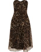 Badgley Mischka Leopard-Print Silk-Organza Dress - Lyst