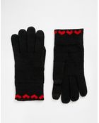 Asos Gloves with Heart Cuffs and Touch Screen Detail - Lyst