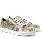 Lanvin Printed Full-Grain Leather Sneakers - Lyst