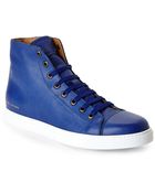Marc Jacobs Blue Leather High-Top Sneakers - Lyst