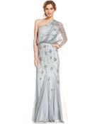 Adrianna Papell Oneshoulder Beaded Blouson Gown - Lyst