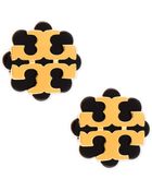 Tory Burch Resin Flower Logo Stud Earrings - Lyst