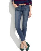 Madewell Skinny Skinny Anklezip Jeans in Pool Wash - Lyst