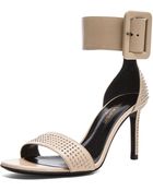 Saint Laurent Jane Studded Leather Ankle Strap Sandals - Lyst