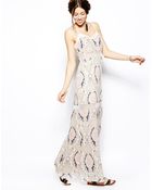 BCBGeneration Maxi Dress With Lace Insert - Lyst