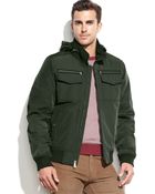 Tommy Hilfiger Hooded Bomber Jacket - Lyst