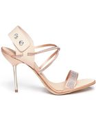 Pedro Garcia Monique Crystal Satin Sandals - Lyst