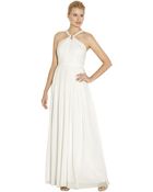 Laundry By Shelli Segal Gathered Bodice Shimmer Gown - Lyst