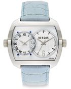 Versus Dual-Time Stainless Steel & Leather Strap Watch - Lyst