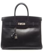 Hermès Preowned Black Box Calf Birkin 35 Bag - Lyst
