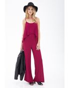 Forever 21 Flounced Chiffon Jumpsuit - Lyst