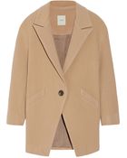 Mason by Michelle Mason Leather-Trimmed Wool-Blend Coat - Lyst