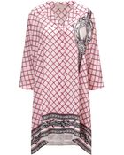 Mantu Pink Printed Silk Shirt Dress - Lyst