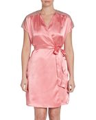 Oscar de la Renta Lace Embroidered Satin Robe - Lyst