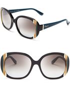 Ferragamo Classic Striped Oversized Sunglasses - Lyst