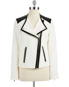 Calvin Klein Faux Leather Trim Jacket - Lyst