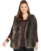 Jessica Simpson Plus Size Fauxfur Vest - Lyst