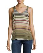 Michael Stars Silk Striped Tank Top - Lyst