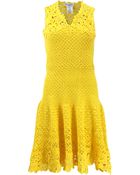 Oscar de la Renta Drop Waist Crochet Dress - Lyst