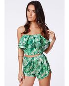 Missguided Charmine Tropical Print Shorts - Lyst