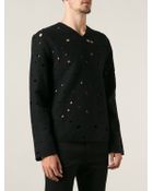 J.W. Anderson Perforated V-Neck Sweater - Lyst