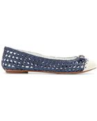 Tory Burch Carlyle Wovenleather Ballerinas - Lyst