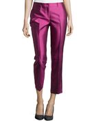 Michael Kors Samantha Cropped Shantung Pants - Lyst