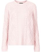 Topshop Knitted Chunky Cable Jumper - Lyst