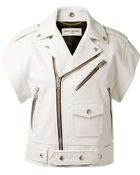 Saint Laurent Cap Sleeve Biker Jacket - Lyst