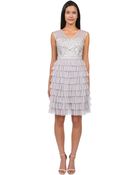 Sue Wong Cap Sleeve Cocktail Dress - Lyst