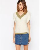 Ganni Sleeveless Knit Vest Top - Lyst