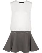 Jay Ahr Zip-Detailed Wool And Crepe Mini Dress - Lyst