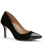 Ann Taylor Mae Suede Cap Toe Kitten Heels - Lyst