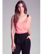 Bebe Strap Back Bodysuit - Lyst