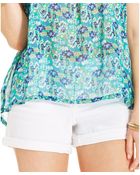 Jessica Simpson Cuffed Denim Shorts - Lyst